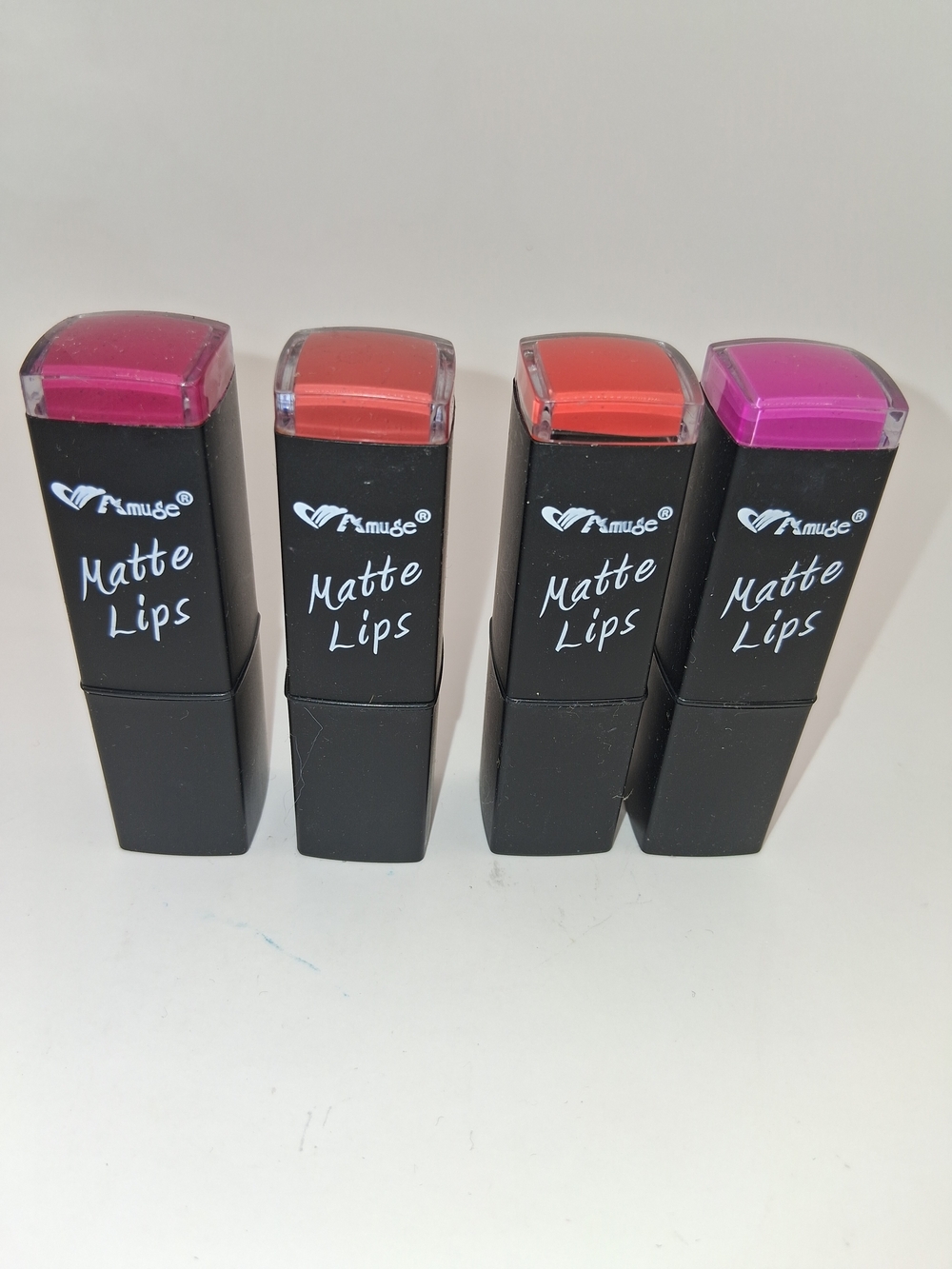 Muse Matte Lips Lipstick Set - Hot Pink, Coral, Orange, Fuchsia